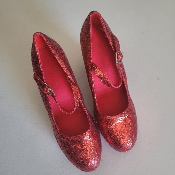 Red Glitter Platforms Mary Jane Shoes for Women's Size 7/7.5 - Picture 9 of 9